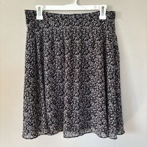H&M Black & White Floral Print Mini Skirt Size M 90s Grunge